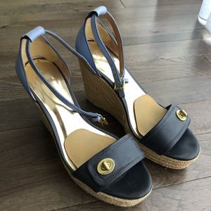 Coach Wedges size 8.5 blue espadrilles